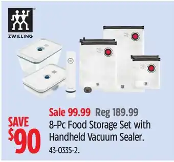 Canadian Tire Zwilling 8-Pc Food Storage Set with Handheld Vacuum Sealer offer