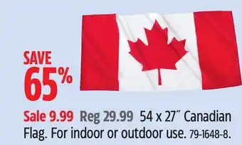 Canadian Tire Flags Unlimited 54 x 27 Canadian Flag offer