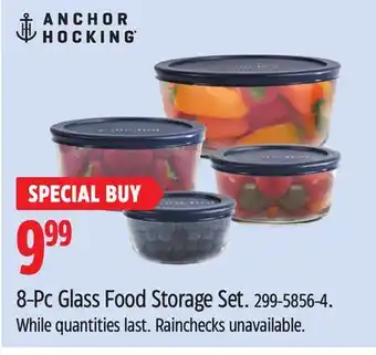 Canadian Tire Anchor Hocking 8-Pc Glass Food Storage Set offer