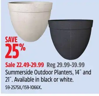 Canadian Tire Summerside Outdoor Planters, 14˝ and 21˝ offer
