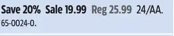 Canadian Tire Duracell 24/AA offer