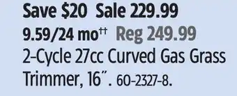 Canadian Tire Troy-Bilt 2-Cycle 27cc Curved Gas Grass Trimmer, 16 offer