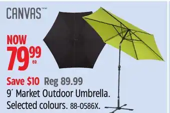 Canadian Tire CANVAS 9' Market Outdoor Umbrella offer