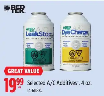 Canadian Tire Red Tek Selected A/C Additives† offer