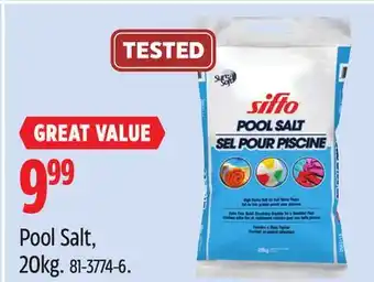 Canadian Tire Sifto Pool Salt, 20kg offer