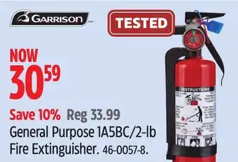 Canadian Tire Garrison General Purpose 1A5BC/2-lb Fire Extinguisher offer