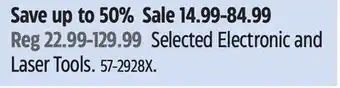 Canadian Tire Mastercraft Selected Electronic and Laser Tools offer