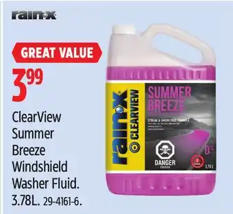 Canadian Tire Rain-X ClearView Summer Breeze Windshield Washer Fluid offer