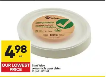 Giant Tiger Giant Value compostable paper plates offer
