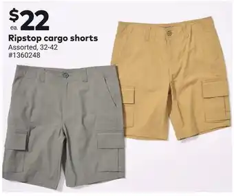 Giant Tiger Ripstop cargo shorts offer
