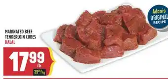 Marché Adonis MARINATED BEEF TENDERLOIN CUBES offer
