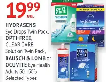 HYDRASENS, OPTI-FREE, BAUSCH & LOMB or OCUVITE