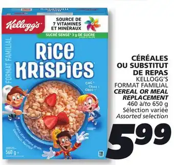 IGA KELLOGG'S CEREAL OR MEAL REPLACEMENT offer