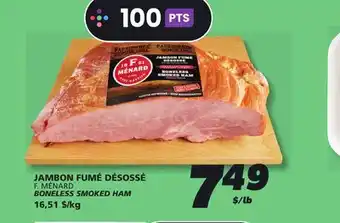 IGA F. MÉNARD BONELESS SMOKED HAM offer
