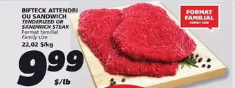 IGA TENDERIZED OR SANDWICH STEAK offer