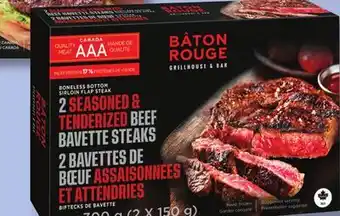IGA BÂTON ROUGE FROZEN SEASONED BAVETTE FLAP STEAKS offer