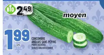 Metro CONCOMBRE ANGLAIS SANS PÉPINS | SEEDLESS ENGLISH CUCUMBER offer