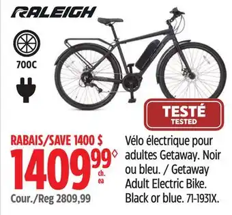 Canadian Tire Raleigh Getaway Adult Electric Bike offer