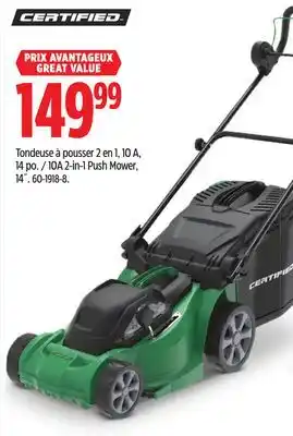 Canadian Tire Certified 10A 2-in-1 Push Mower, 14˝ offer