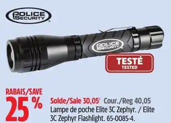 Canadian Tire Police Security Elite 3C Zephyr Flashlight offer