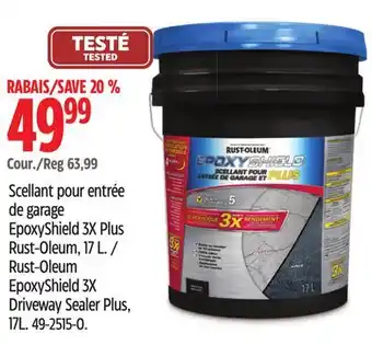 Canadian Tire Epoxyshield Rust-Oleum EpoxyShield 3X Driveway Sealer Plus, 17L offer