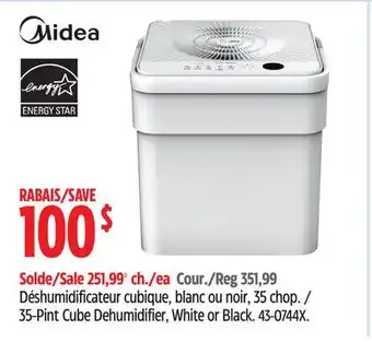 Canadian Tire Midea 35-Pint Cube Dehumidifier, White or Black offer