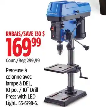 Canadian Tire Mastercraft 10˝ Drill Press with LED Light offer