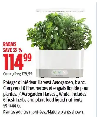 Canadian Tire Aerogarden Harvest, White offer