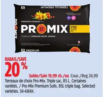 Canadian Tire PROMIX Pro-Mix Premium Soils. 85L triple bag. Selected varieties offer