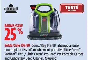 Canadian Tire Bissell Little Green ProHeat Pet Portable Carpet and Upholstery Deep Cleaner offer