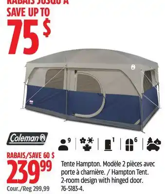 Canadian Tire Coleman Hampton Tent offer
