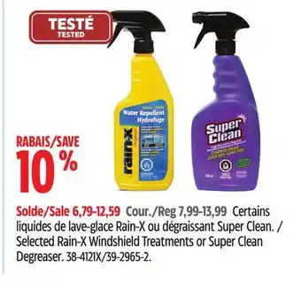 Canadian Tire Selected Rain-X Windshield Treatments or Super Clean Degreaser offer