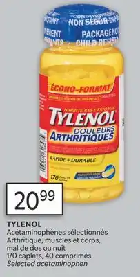 Brunet TYLENOL Acétaminophènes sélectionnés Arthritique, muscles et corps, mal de dos ou nuit offer