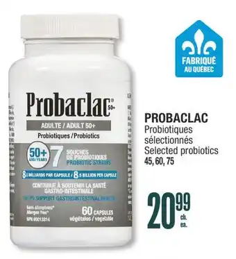 Jean Coutu PROBACLAC Selected probiotics offer
