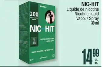 Jean Coutu NIC-HIT Nicotine liquid Spray offer