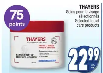 Jean Coutu THAYERS Selected facial care products offer