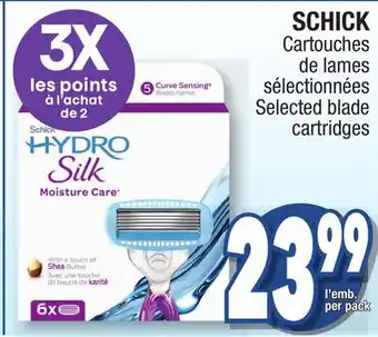 Jean Coutu SCHICK Selected blade cartridges offer