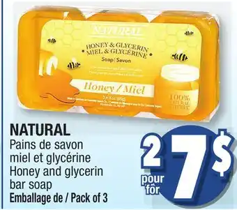 Jean Coutu NATURAL Honey and glycerin bar soap offer