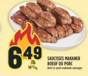 Marché Adonis SAUCISSES MAKANEK BOEUF OU PORC offer