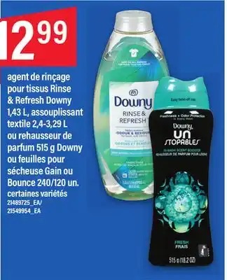 Maxi AGENT DE RINCAGE POUR TISSUE RINSE & REFRESH DOWNY 1.43L, ASSOULISSANT TEXTILE 2,4-3.29L OU REHAUSSEUR DE PARFUM 515G DOWNY O offer