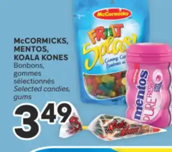 Brunet McCORMICKS, MENTOS, KOALA KONES Bonbons, gommes sélectionnés offer