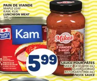 Marché Bonichoix MAPLE LEAF KAM, KLIK LUNCHEON MEAT offer