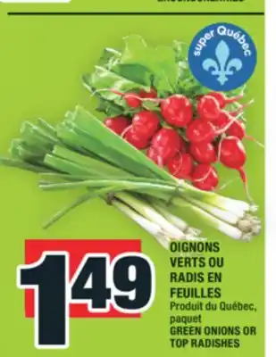 Super C OIGNONS VERTS OU RADIS EN FEUILLES | GREEN ONIONS OR TOP RADISHES offer