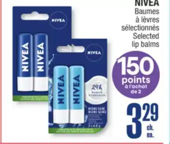 Jean Coutu NIVEA Selected lip balms offer