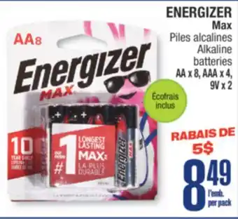 Jean Coutu ENERGIZER Max Alkaline batteries offer