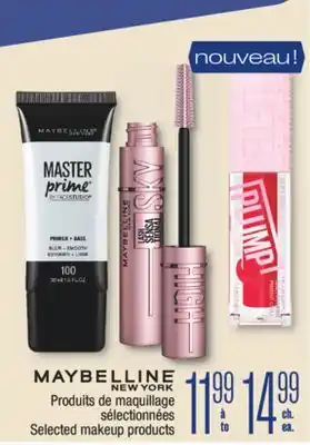 Jean Coutu MAYBELLINE Selected makeup products offer