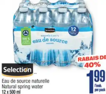 Jean Coutu SELECTION Natural spring water offer