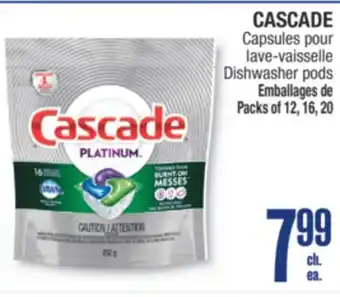 Jean Coutu CASCADE Dishwasher pods offer