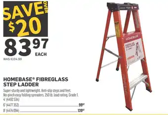 Co-op HOMEBASE FIBREGLASS STEP LADDER offer