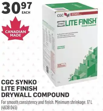 Co-op CGC SYNKO LITE FINISH DRYWALL COMPOUND offer